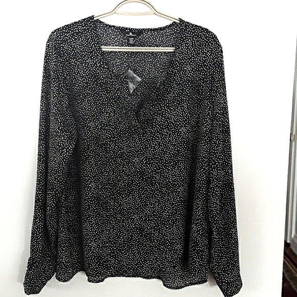 JULES & LEOPOLD Black V-Blouse - Size XL. - Picture 1 of 4